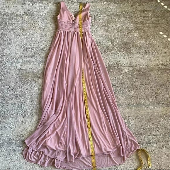 Birdy Grey Lianna Mesh Dress Muted Pink Maxi Bridesmaid Prom Formal Lined: Small - Picture 8 of 10